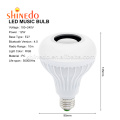 1LED Wireless Light Bulb Speaker, RGB Smart Music Bulb E27 Remote Control 12W LED Bulb